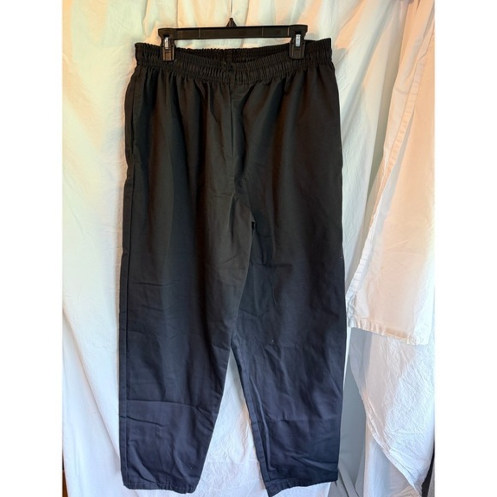 ChefTrends by Pinnacle Black Chef Pants Elastic Waist Drawstring XL B86 BK